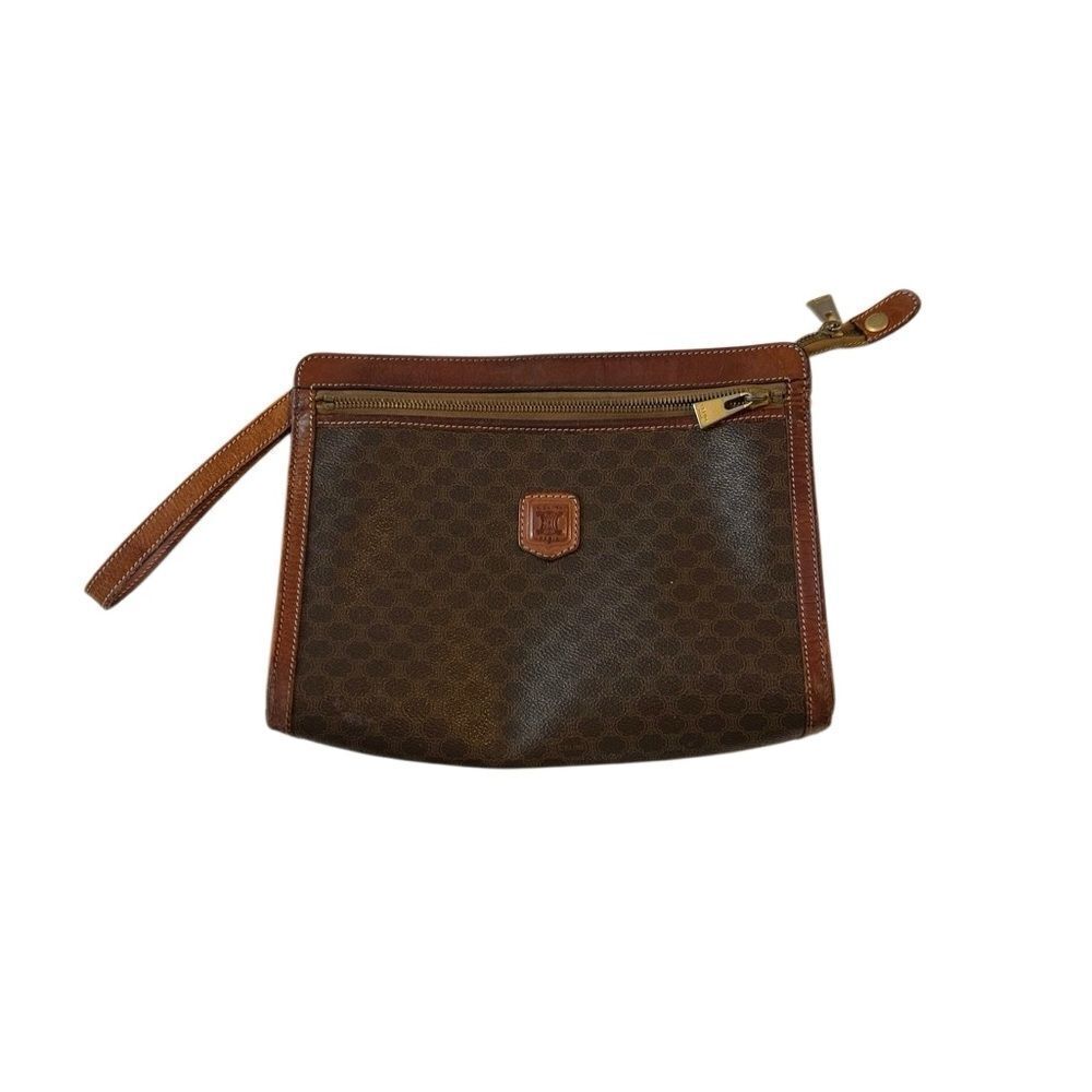 Celine Brown Patterned Toiletry Bag